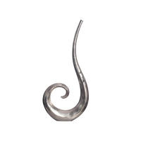 BODENVASE BAVENO, Aluminium, handgefertigt, Silber, 48 x 10 x 100 cm - Silberfarben, Metall (100cm) - KADIMA DESIGN