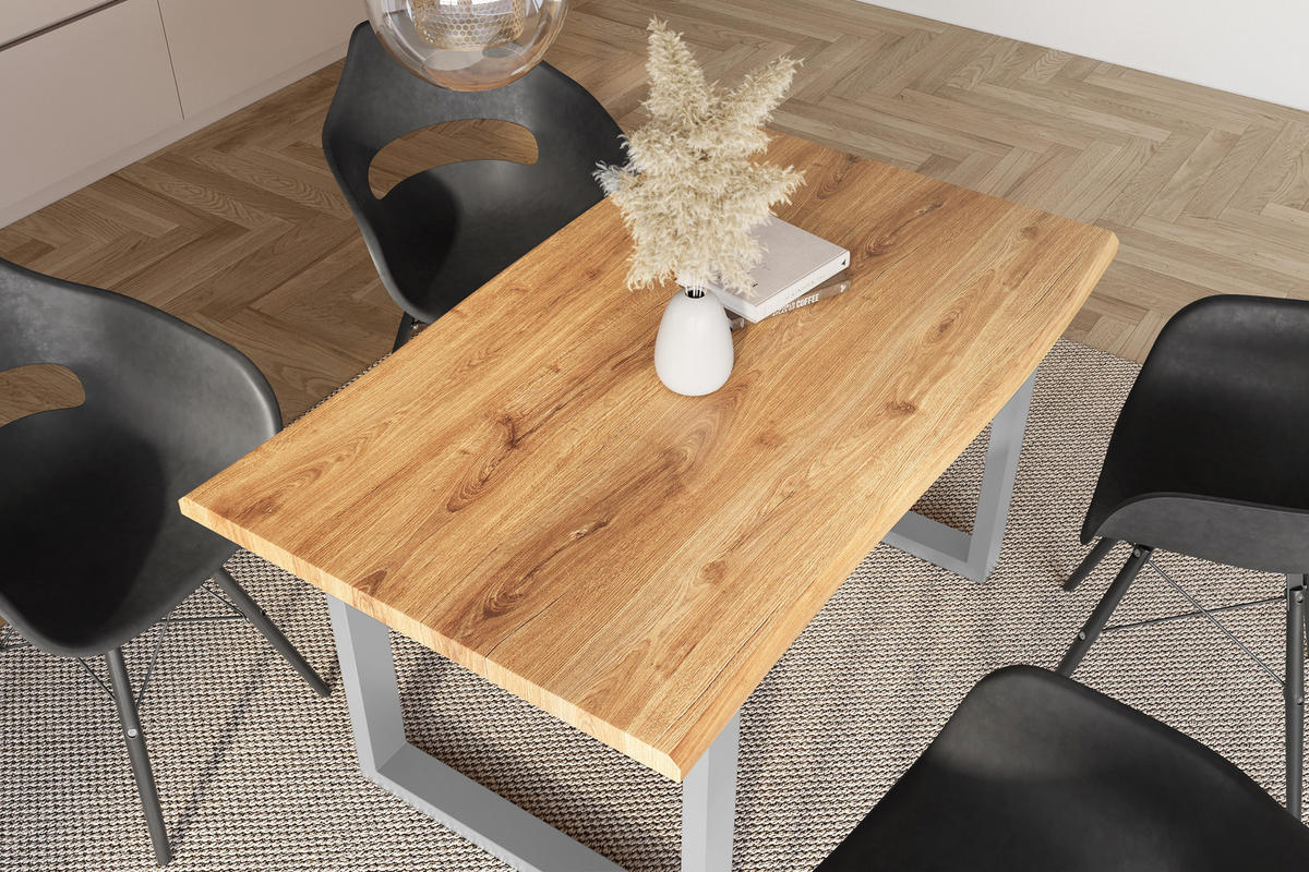 ESSTISCH JULIUS U - Wildeiche/Eichefarben, Holz (85/160/77cm) - SAM