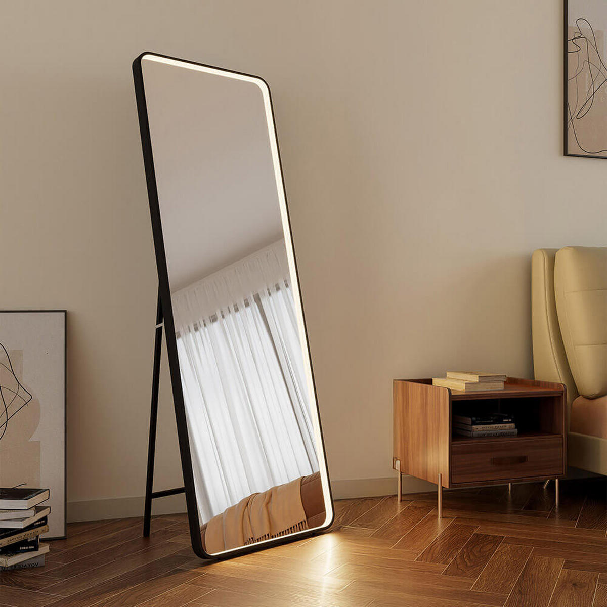 LED-SPIEGEL ADORA - 53 x 160 cm - Silberfarben, Glas (53/160/4cm) - Home Deluxe