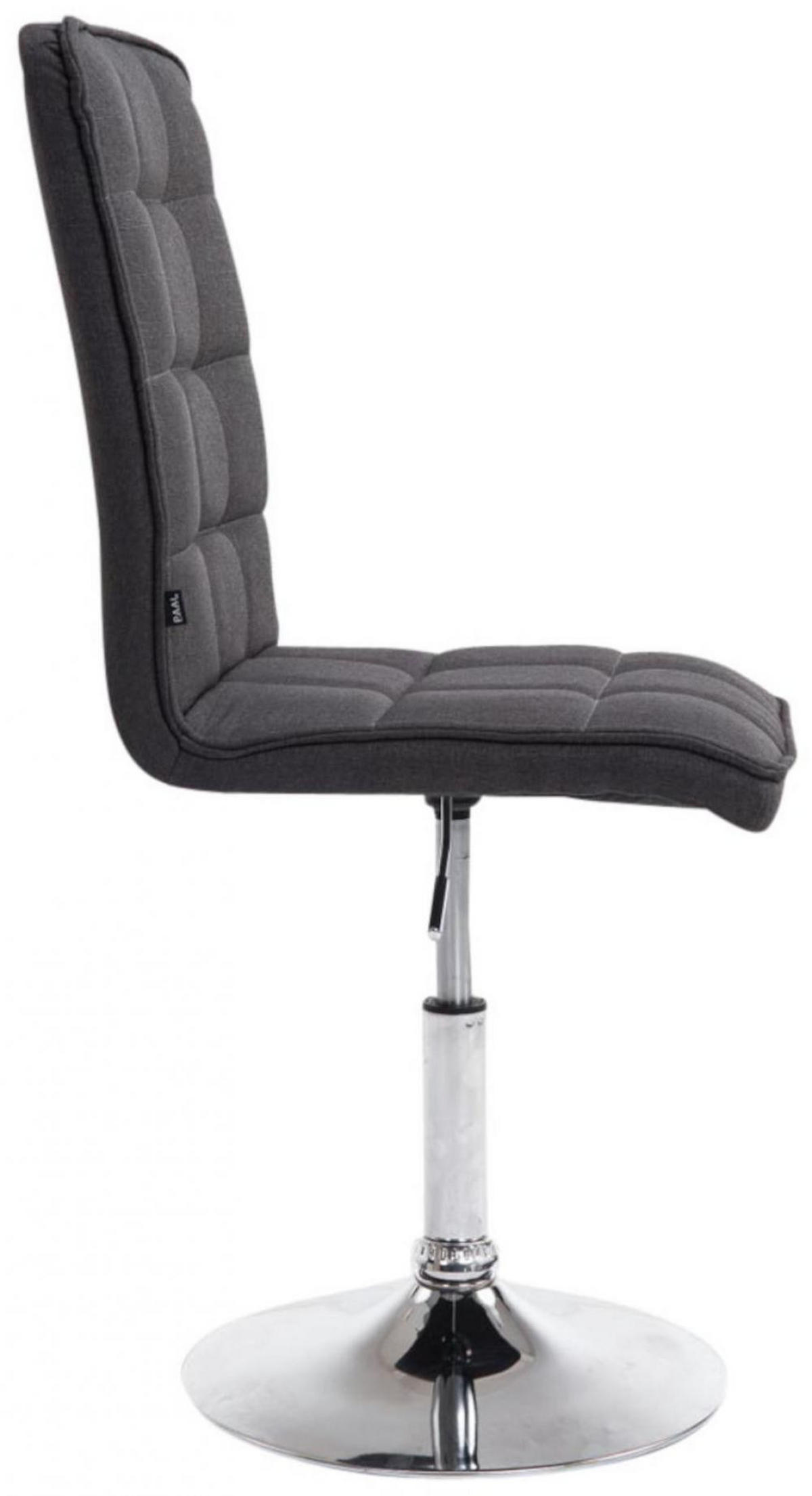 ESSZIMMERSTUHL 2er Set Stoff dunkelgrau - Chromfarben/Dunkelgrau, Textil/Metall (43/90/56cm) - CLP