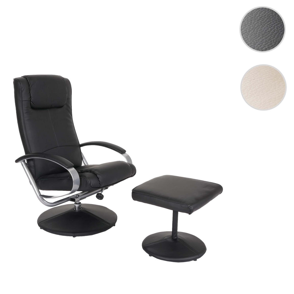RELAXSESSEL MIT HOCKER Schwarz - Schwarz, Textil (68/101/83cm) - MCW