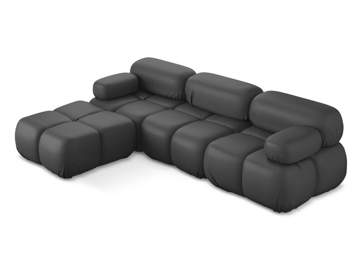 ECKSOFA Beidseitig Kunstleder Grau - Beige/Schwarz, Leder/Kunststoff (285/191cm) - Makamii