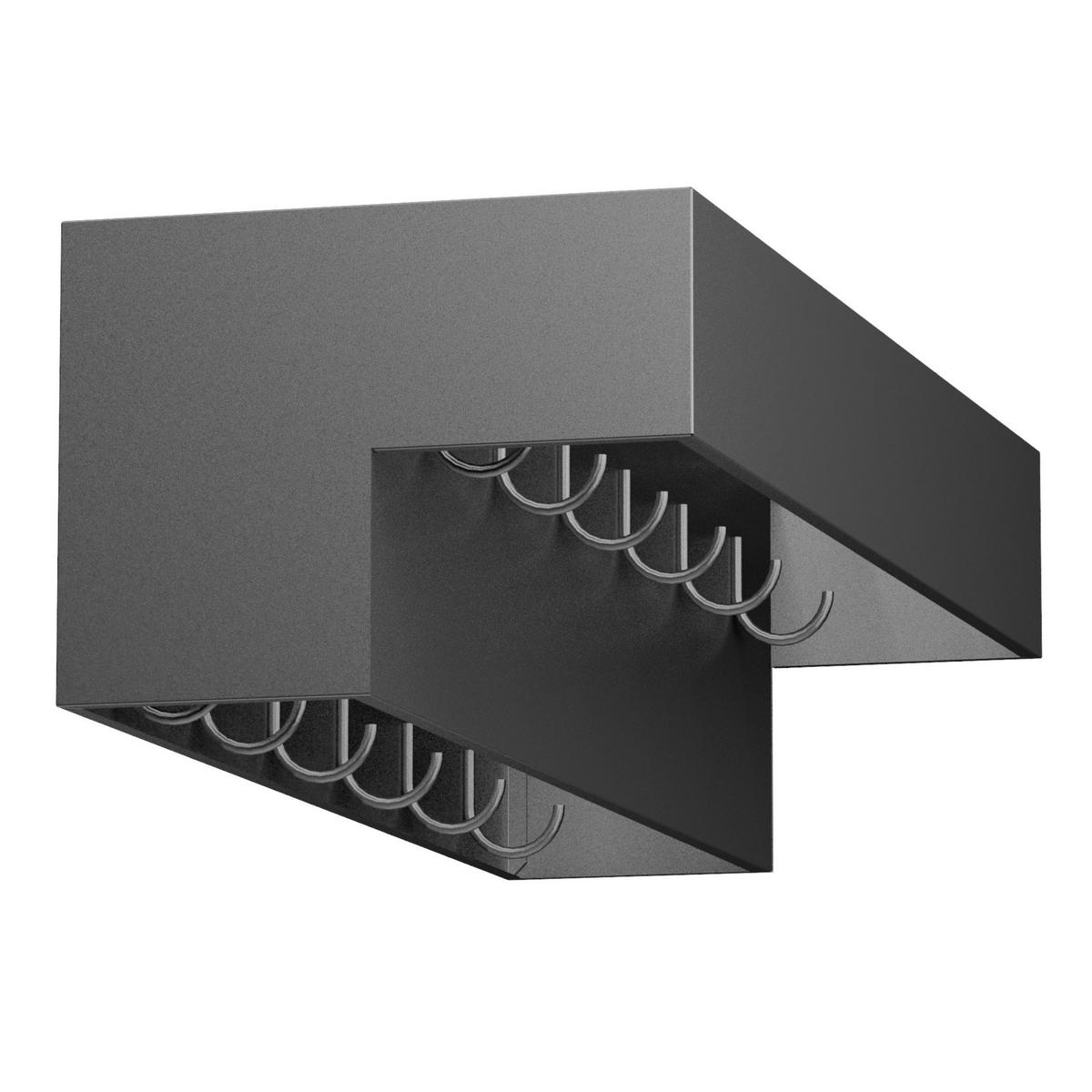 WANDGARDEROBE mit Ablage 60 cm Metall 96741 Garderobenleiste Hängegarderobe - Schwarz, Metall (60/18/24cm) - DanDiBo