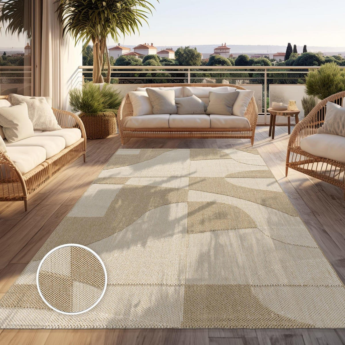 OUTDOOR-TEPPICH BERLIN 542 CREME 200X280 - Creme, Kunststoff (200/280cm) - Paco Home