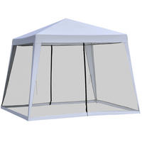 GARTENPAVILLON 300/300/245 cm mit Moskitonetz, wasserabweisendem Dach und Stahlgestell, Grau - Grau, Metall (300/245/300cm) - Redom