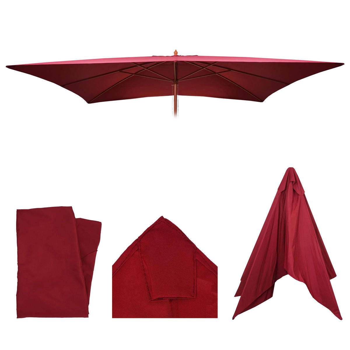 ERSATZ-BEZUG FÜR SCHIRM I Bordeaux - Bordeaux, Textil (290/190cm) - MCW