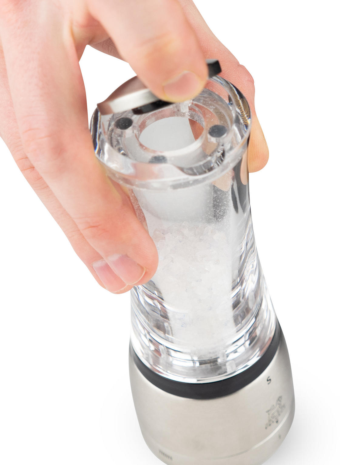 SALZMÜHLE Daman 16cm Acryl/Edelstahl Zirkonia-Mahlwerk - Transparent, Kunststoff (6.1/16/6.1cm) - PEUGEOT