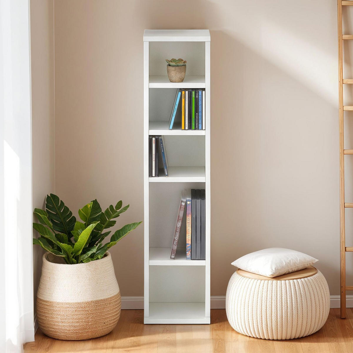 CD/DVD REGAL MELODIE weiß - Weiß, Holzwerkstoff (21/88/20cm) - IDIMEX