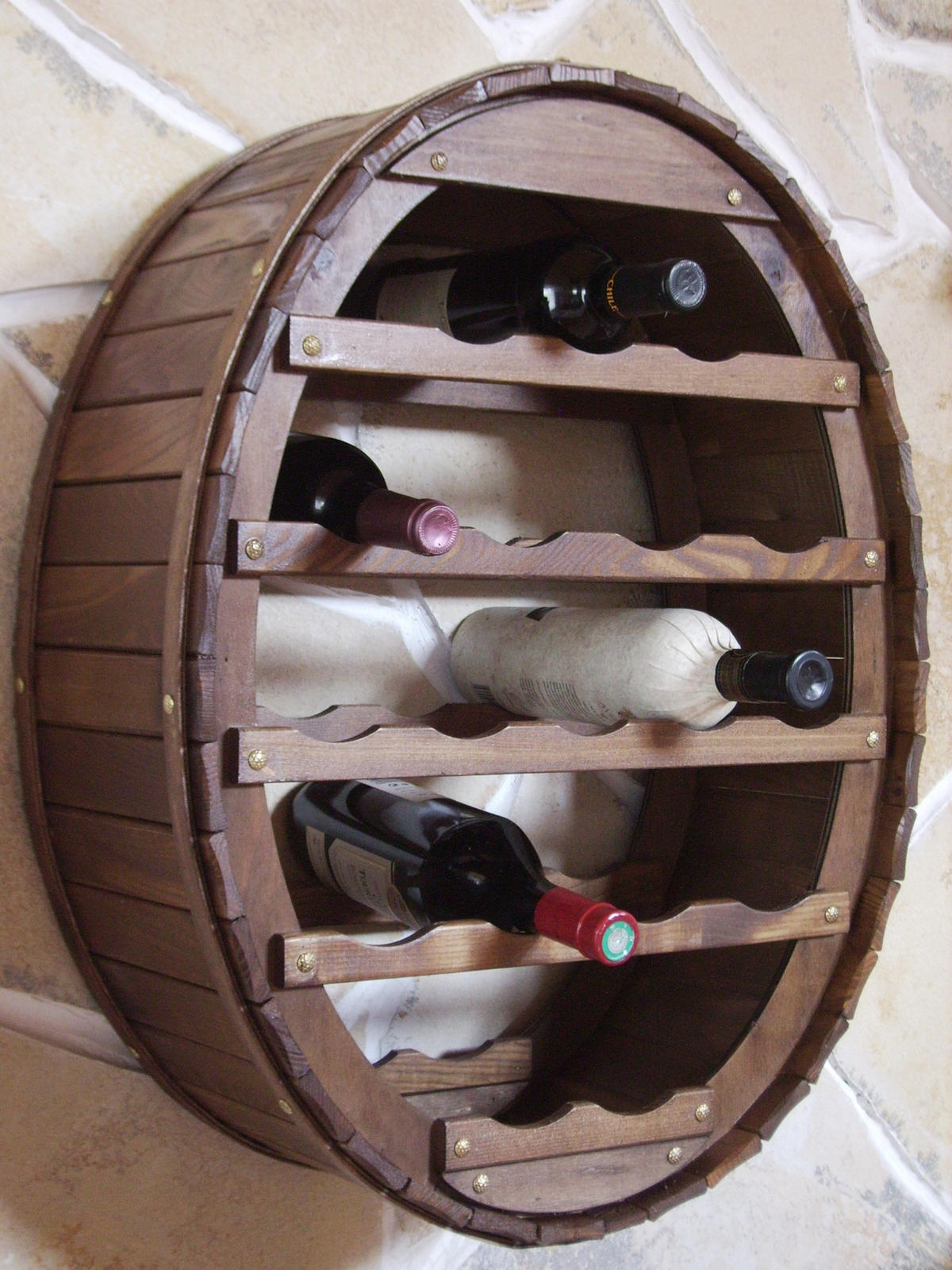 WEINREGAL Holz für 18 Flaschen Braun - Braun, Holz (53/68/24cm) - DanDiBo