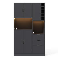 BUFFETSCHRANK Schwarz 105/40/180 cm - Schwarz, Holz (105/180/40cm) - PANGIVO