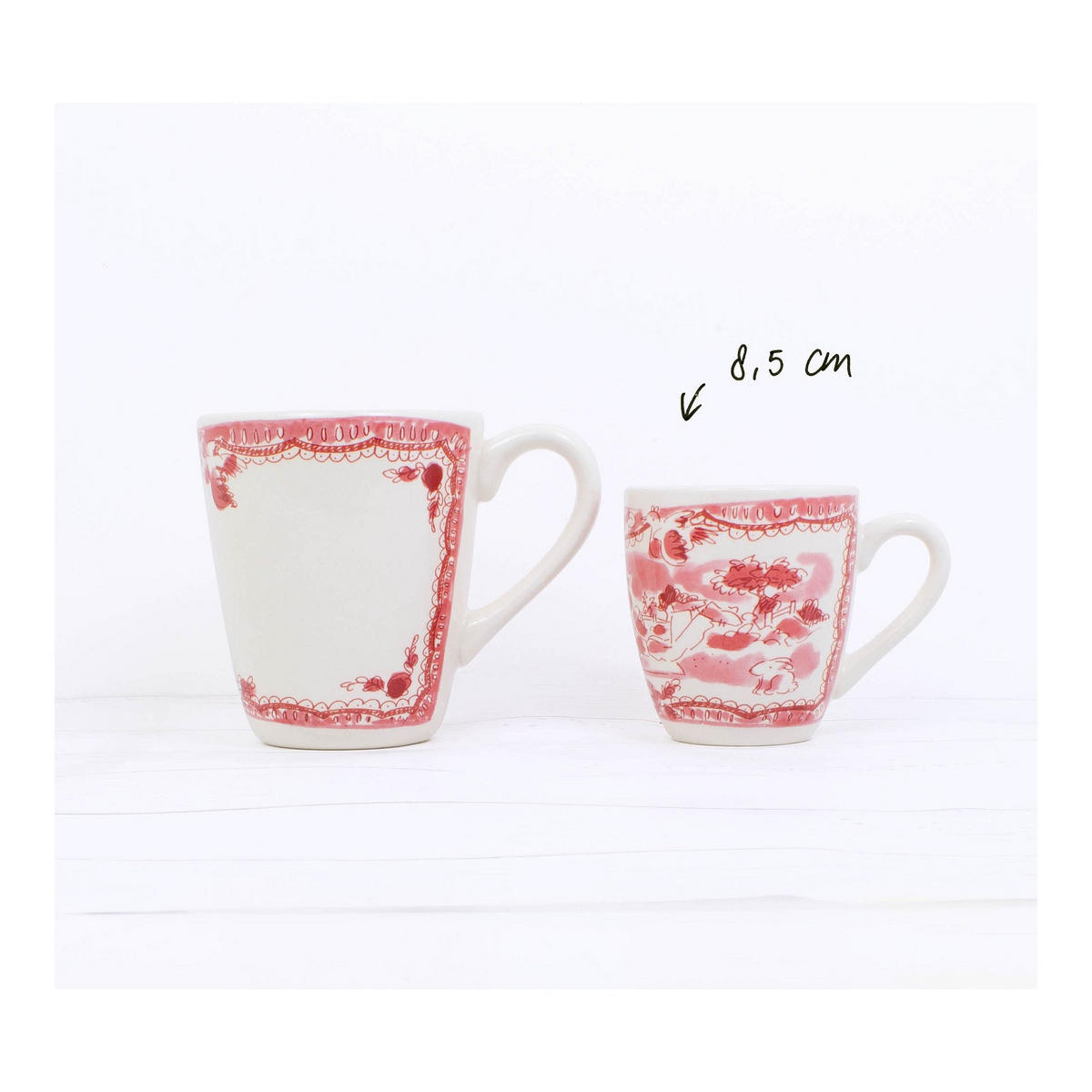 MINI-BECHER Romantik in Rot - 200 ml - Rot, Keramik (0.2L) - Blond Amsterdam