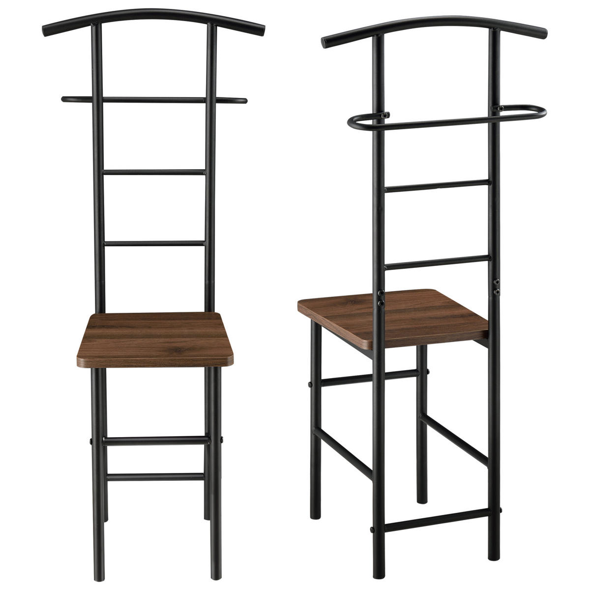 HERRENDIENER Anaheim - Walnussfarben, Metall (45/107/45cm) - [en.casa]