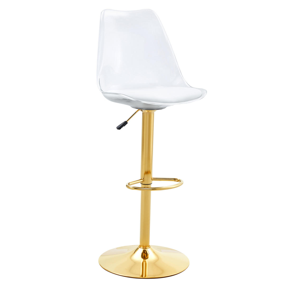 BARHOCKER 2er-Set Gold mit PU-Leder und Rückenlehne - Goldfarben, Metall (45.7/99/53.3cm) - PANGIVO