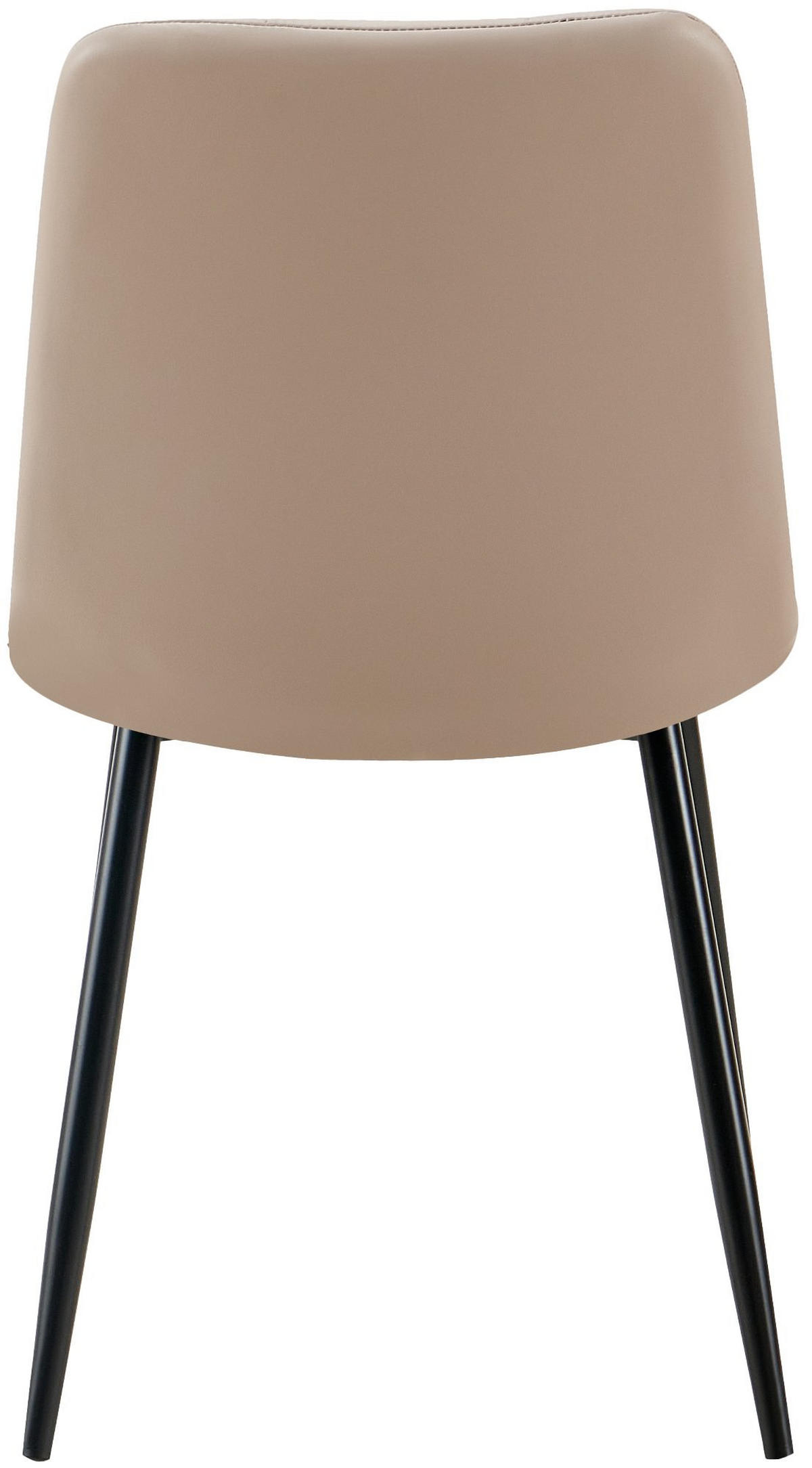 STUHL 4er Set Lederlook taupe - Taupe/Schwarz, Textil/Metall (45/84/55cm) - CLP