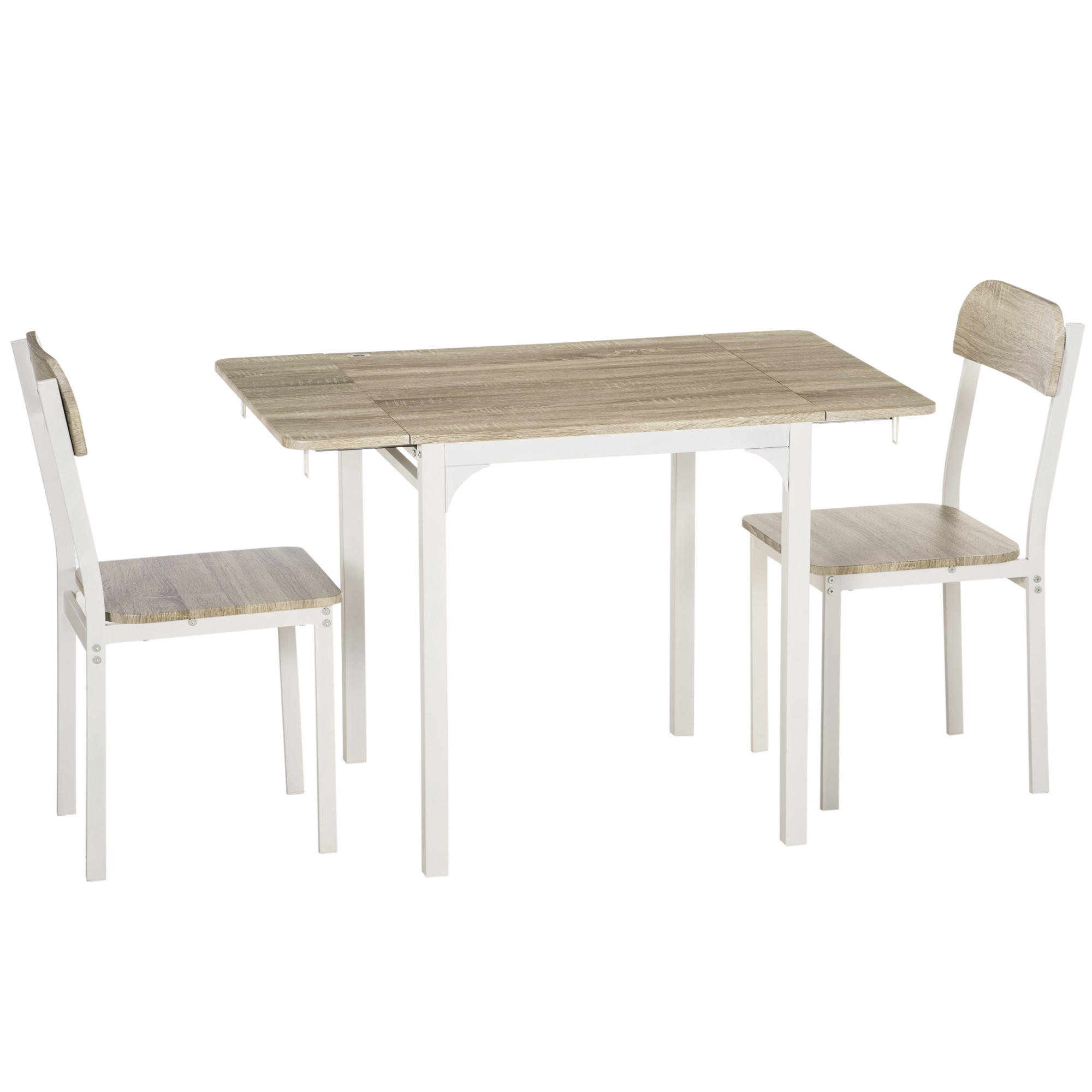 ESSGRUPPE, MDF, Stahl, Natur+Weiß - Naturfarben, Kunststoff (70/75/110cm) - HOMCOM