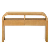 KONSOLENTISCH mdf in natur-holzoptik, geschwungene kanten & 2 schubladen - Naturfarben, Holzwerkstoff (35.5/120/76.5cm) - Urban Meuble
