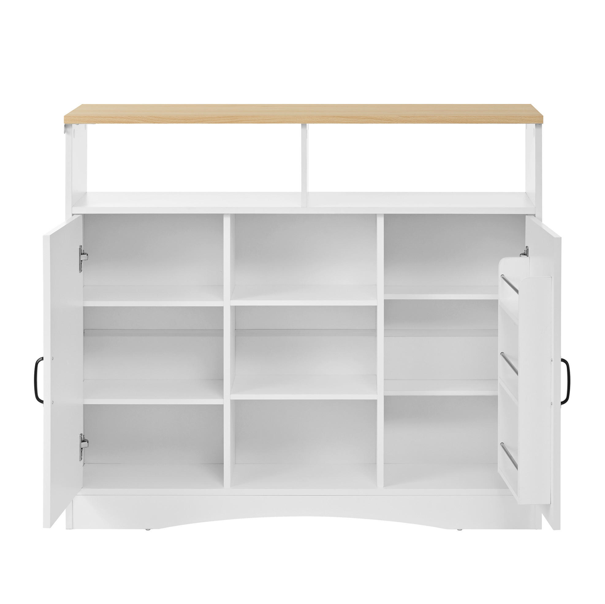 KÜCHENINSEL 110/34-68/97,5 cm aus MDF mit klappbarer Arbeitsplatte und 2 Hockern Weiß - Weiß, Holzwerkstoff (110/97.5/68cm) - Modenvie