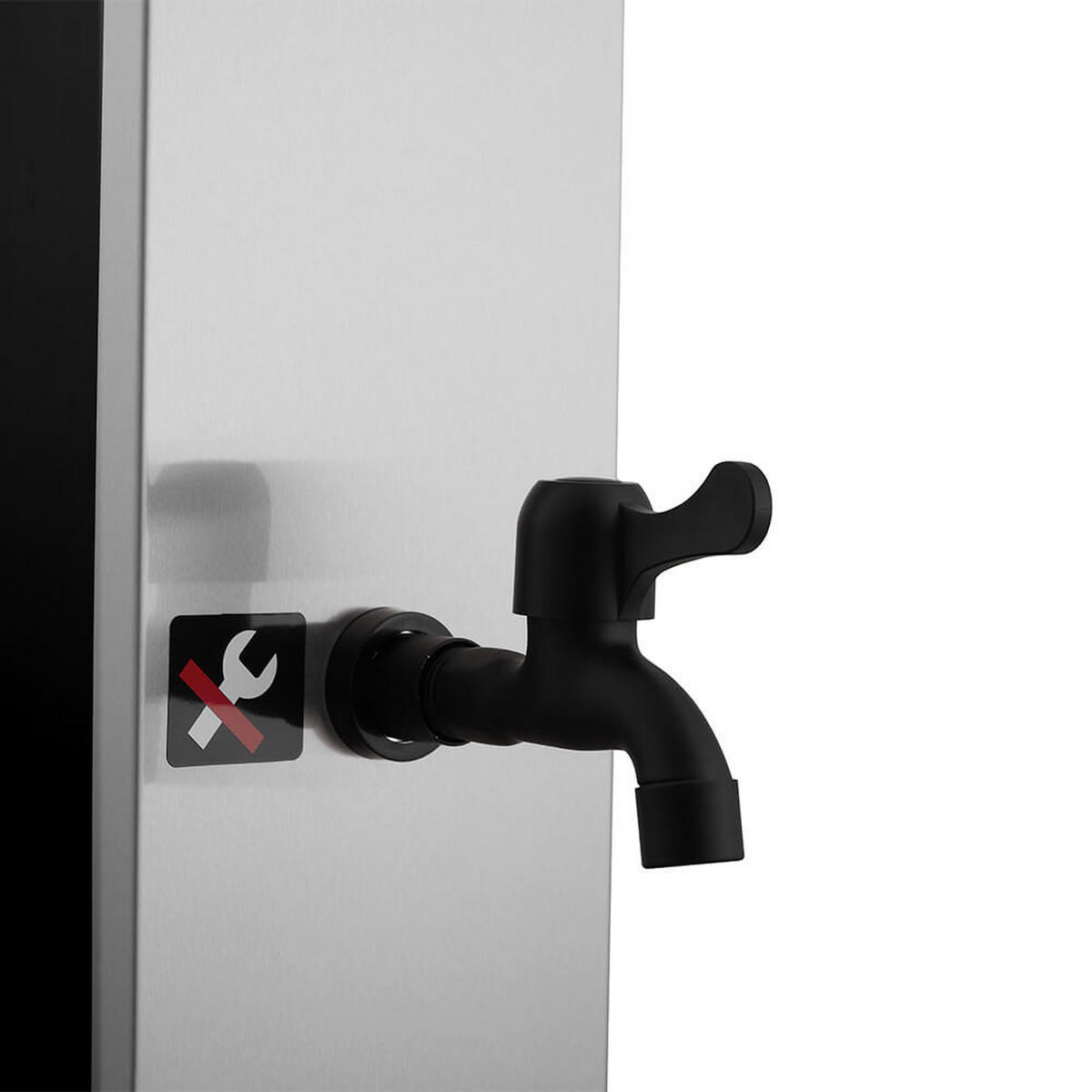 SOLARDUSCHE OLYMP - Gebürstetes Nickel / Schwarz - Schwarz/Nickelfarben, Kunststoff/Metall (19/19/217cm) - Home Deluxe