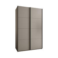 SCHWEBETÜRENSCHRANK 245,5/160/64 2-türig - Kaschmir/Schwarz, Holz/Metall (160/245/64cm) - Abiks Möbel