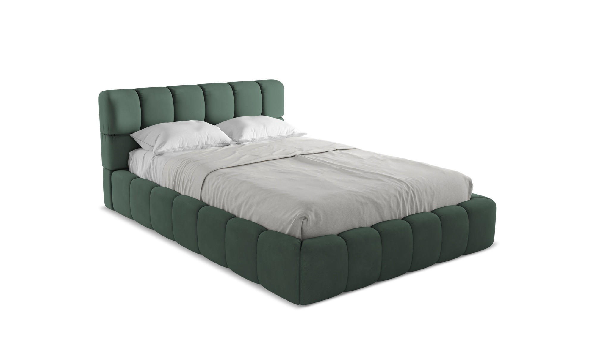 POLSTERBETT mit Bettkasten und Lattenrost 160x228 Grün - Schwarz/Grün, Kunststoff/Textil (140/200cm) - Makamii