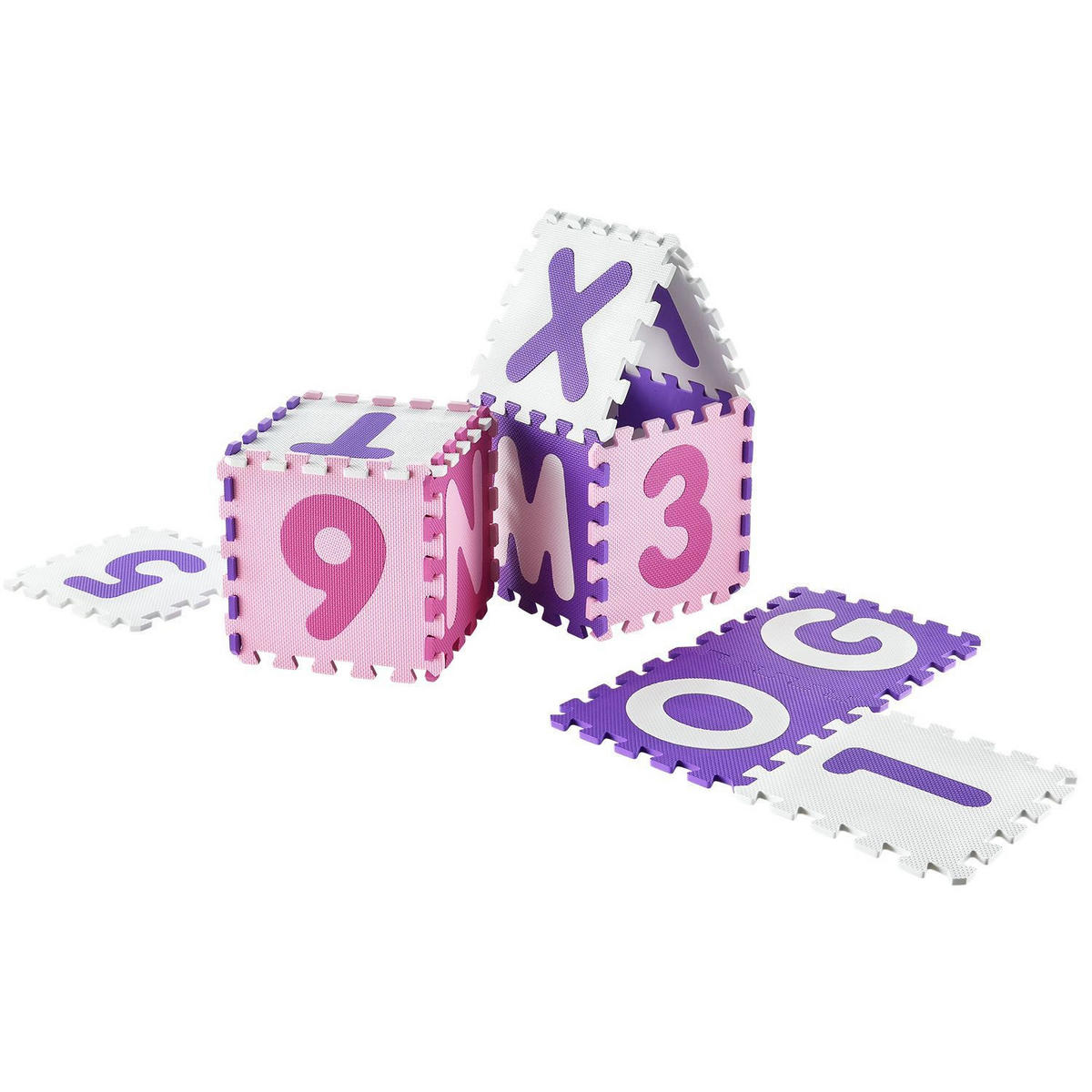 KINDER PUZZLEMATTE Juna (36 Teile) - Rosa, Kunststoff (189/1/189cm) - Juskys