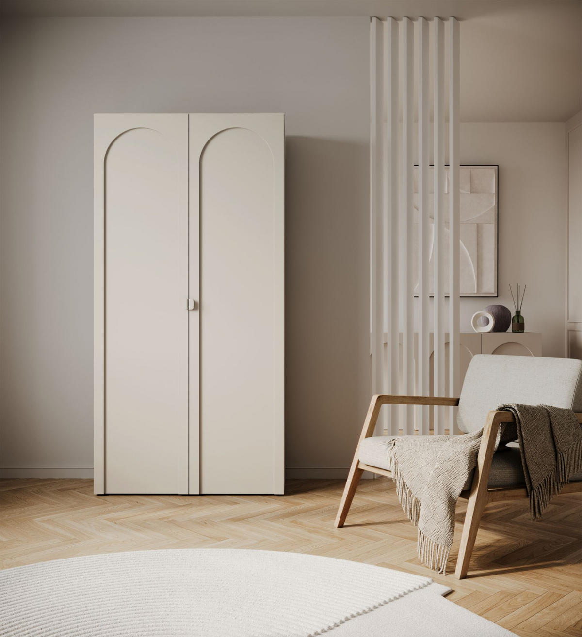 KLEIDERSCHRANK Arkadia Kaschmirgrau mit 2 Türen 100 cm - Taupe, Holzwerkstoff (100/200/53cm) - Selsey