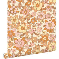 TAPETE Retro Blumen 50 x 900 cm - Pink, Papier (50/900cm) - ESTAhome