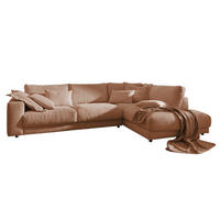 ECKSOFA MADELINE Braun Cord - Dunkelbraun/Schwarz, Kunststoff/Textil (325/224cm) - KAWOLA