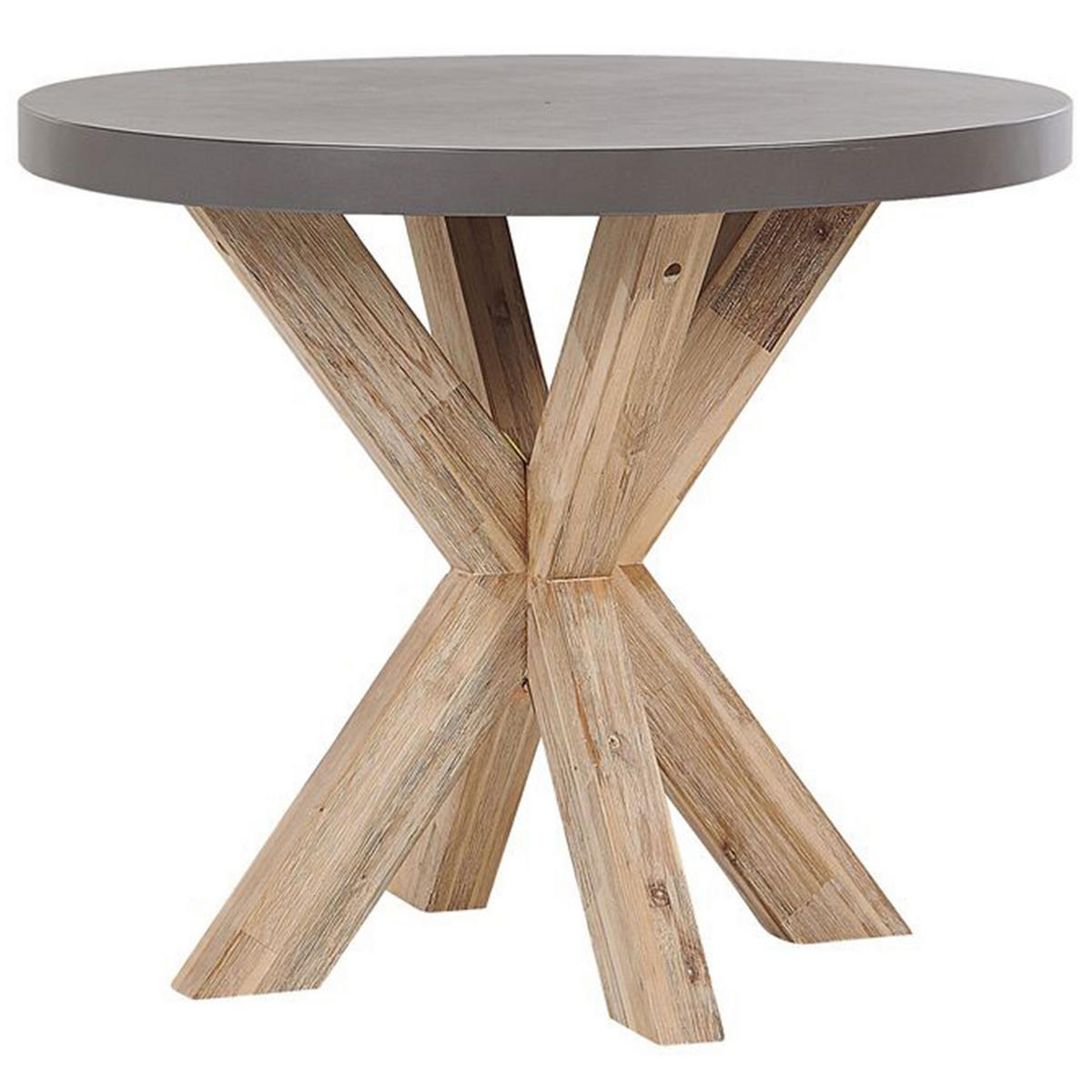 GARTENMÖBEL SET 4-Sitzer Faserzement grau 90 cm beige Olbia - Hellbraun/Beige, Stein - Beliani