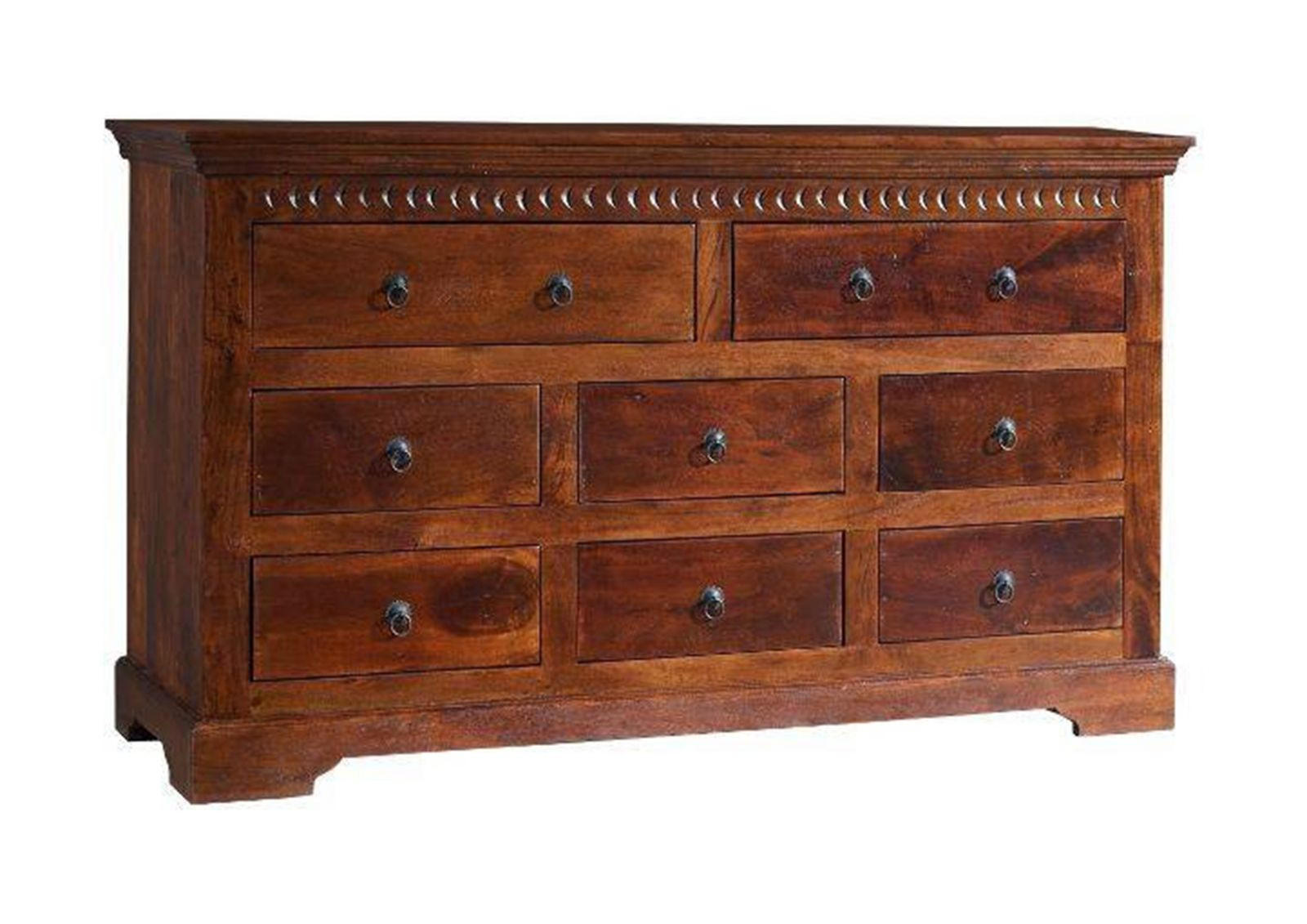 KOMMODE Akazie 145x49x85 nougat lackiert OXFORD #524 - Dunkelbraun, Holz (145/85/49cm) - Massivmoebel24