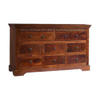 KOMMODE Akazie 145x49x85 nougat lackiert OXFORD #524 - Dunkelbraun, Holz (145/85/49cm) - Massivmoebel24