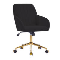 BÜRODREHSTUHL höhenverstellbar Samt Schwarz - Schwarz, Metall (60/97/62cm) - Meubliv