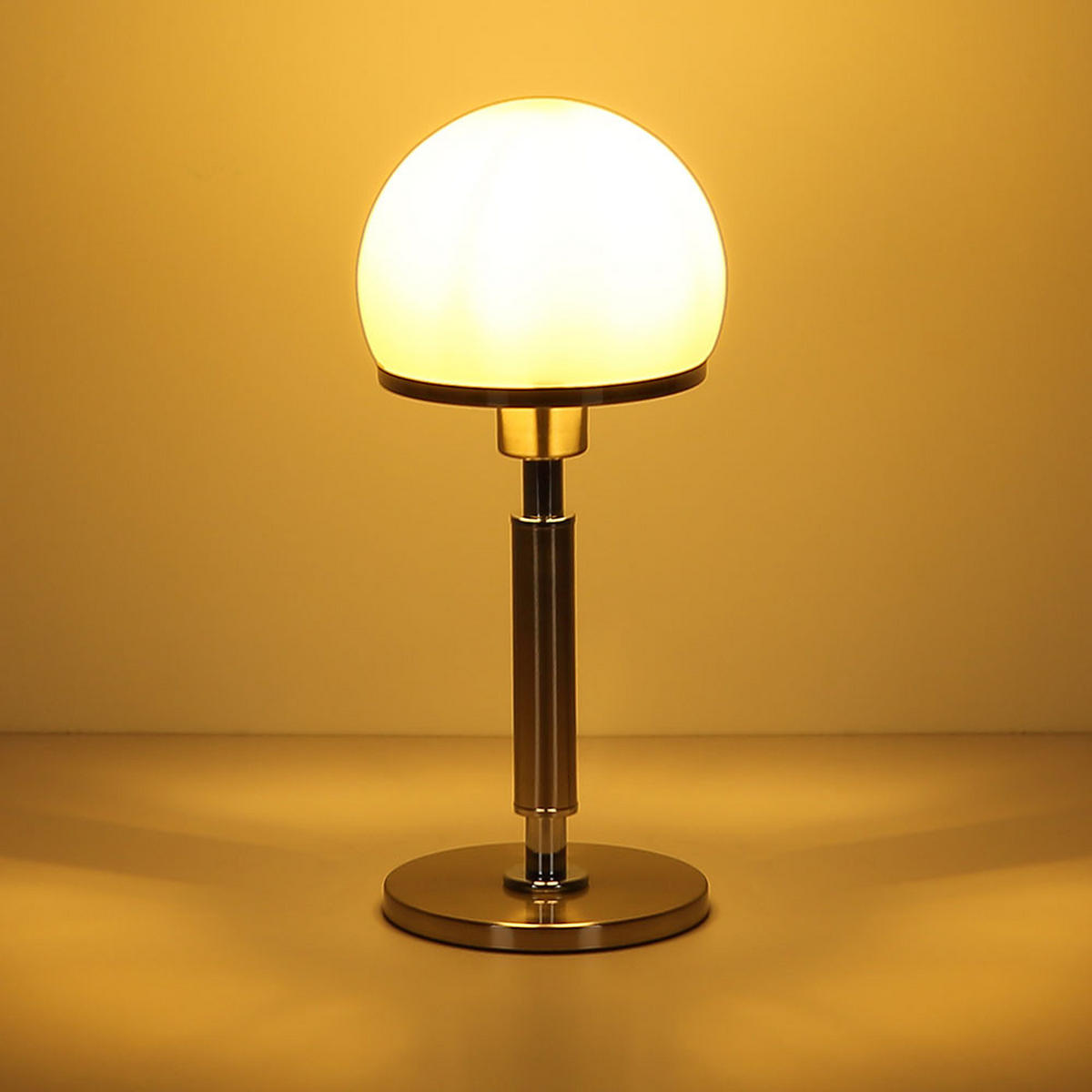 TISCHLEUCHTE Haku Metall Silber - Silberfarben, Glas (18/18/40cm) - Globo Lighting