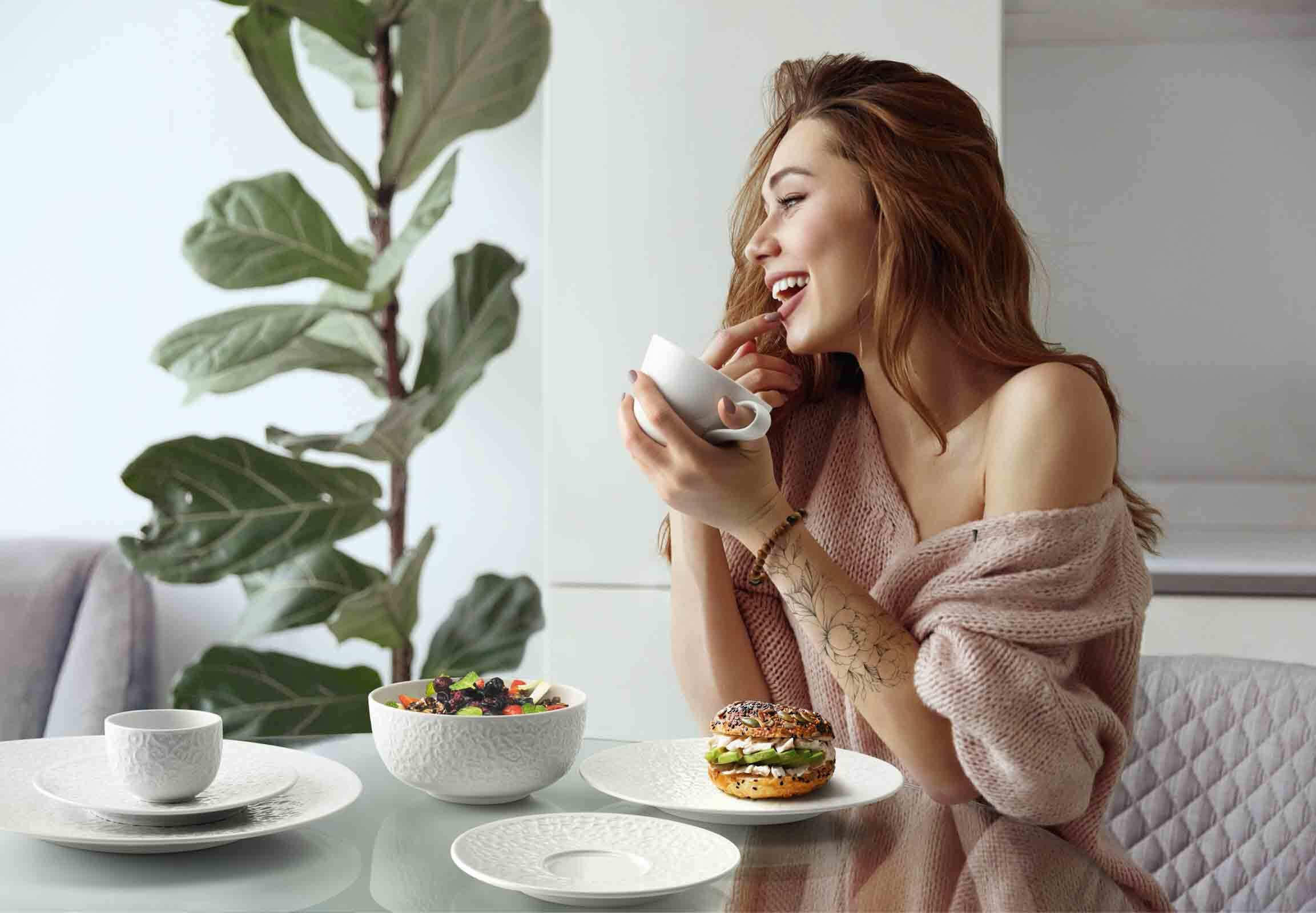 TEETASSE MIT UNTERTASSE Nori Home weiß 280 ml - Weiß, Keramik (0.28L) - Seltmann Weiden