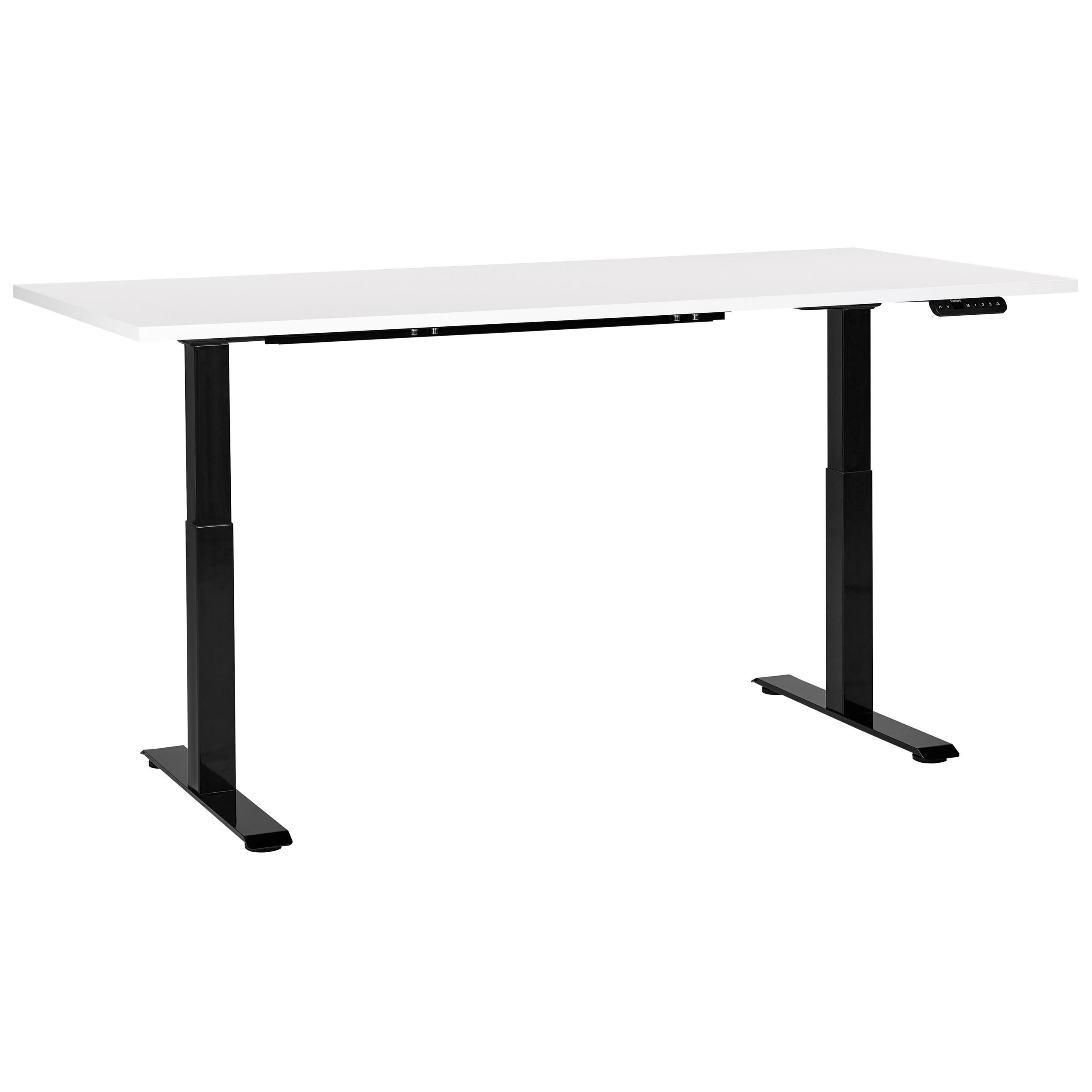 Beliani PSACÍ STŮL bíločerný 180/80 cm elektrický výškově nastavitelný Destin III