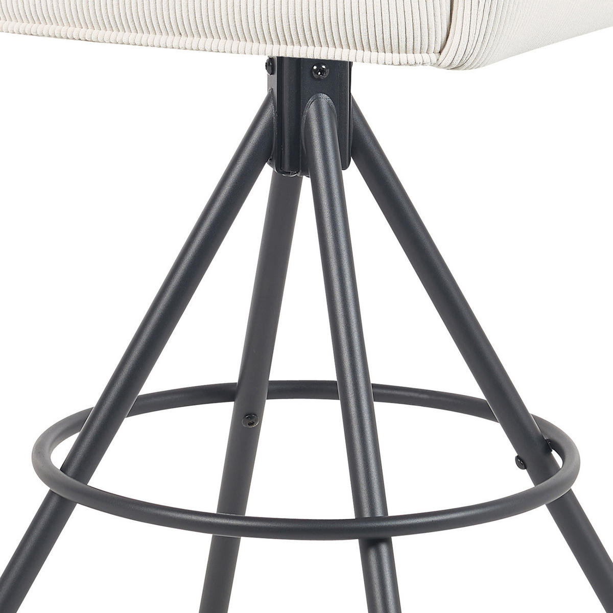 BARHOCKER Nila 2er-Set - Creme/Schwarz, Textil/Metall (55/102/58cm) - DUBI Möbel