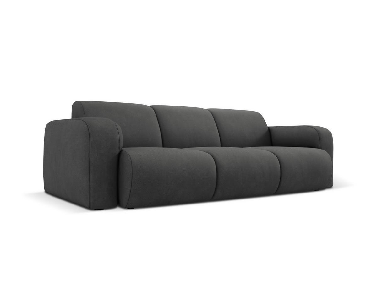 SOFA Molino aus strukturiertem Stoff dunkelgrau 3 Sitzplätze - Dunkelgrau, Textil (95/72/235cm) - Micadoni
