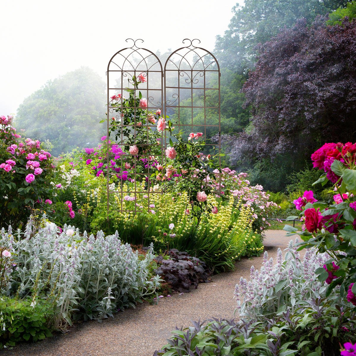 2XRANKGITTER - Braun, Metall (52/220/2cm) - Relaxdays