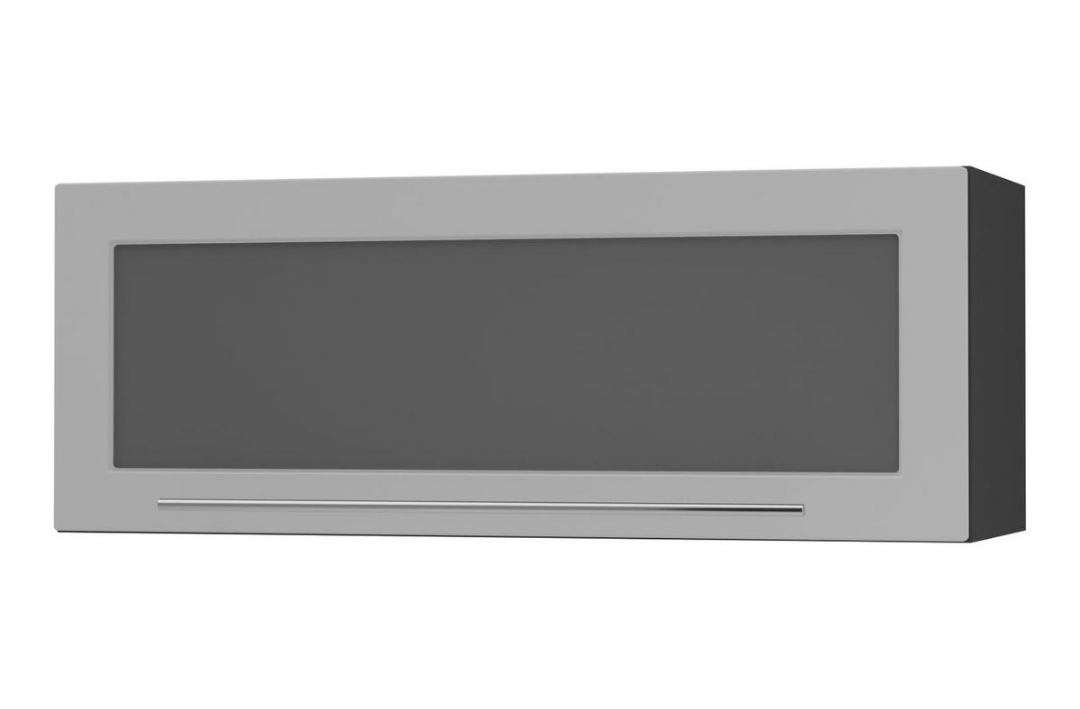 KLAPPHÄNGESCHRANK Kvantum W4BS/90 Dust Grey Matt / Schwarz Matt 90 / 32,5 / 36cm - Schwarz/Grau, Holz/Holzwerkstoff (90/36/32.5cm) - Feldmann-Wohnen