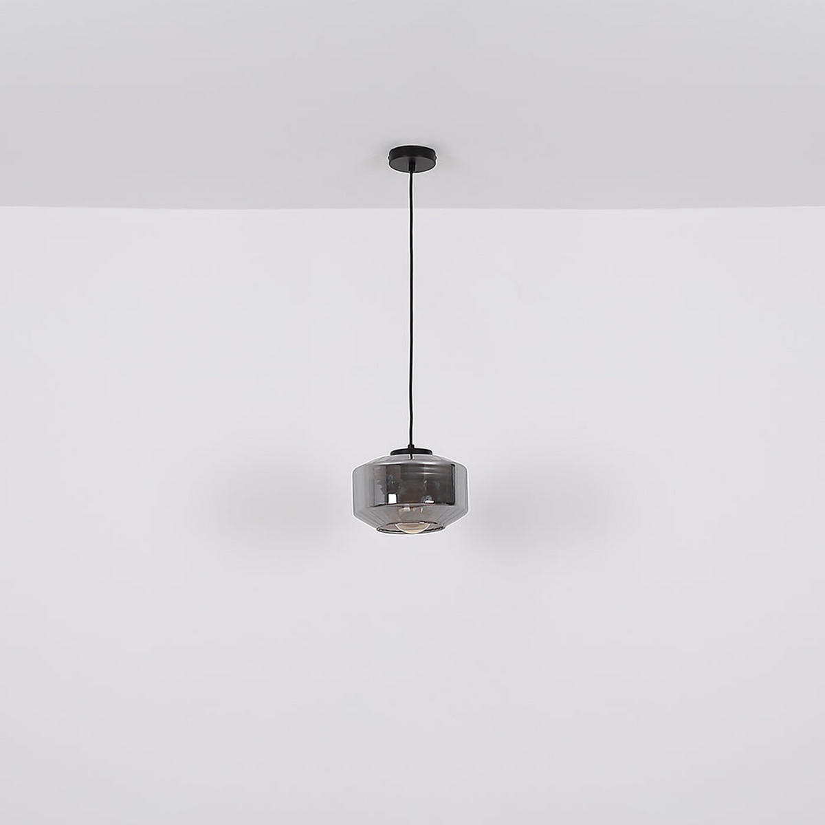 HÄNGELEUCHTE Metall Glas Schwarz - Schwarz, Glas (24/24/120cm) - Globo Lighting