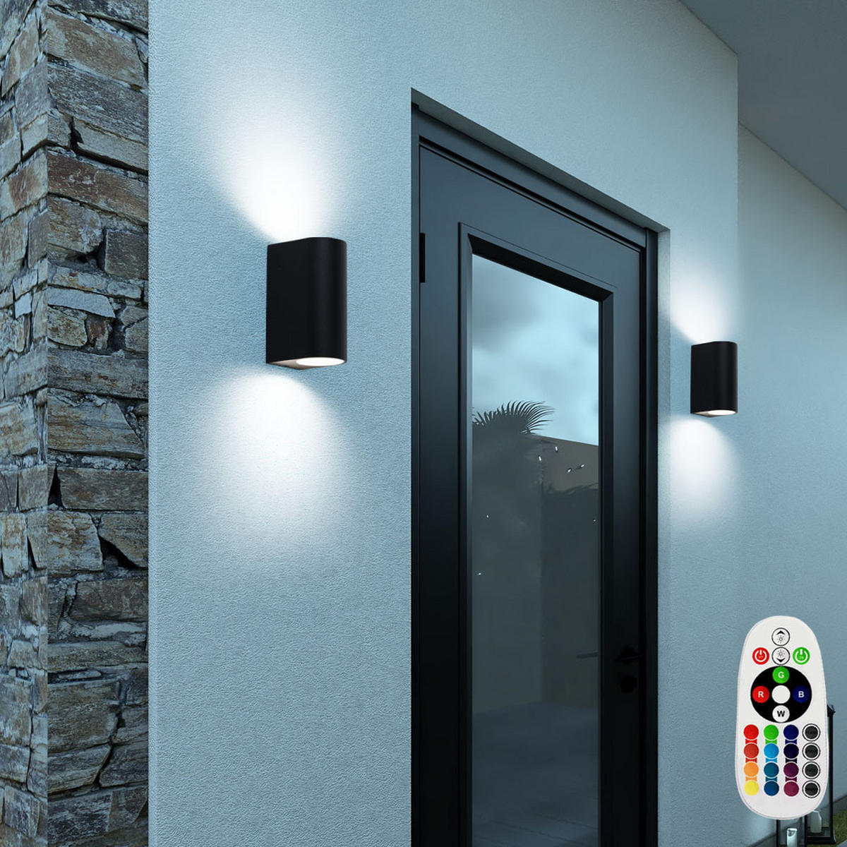 LED AUSSEN-WANDLEUCHTE Aluminium Schwarz - Schwarz, Metall (9.2/15/9.2cm)
