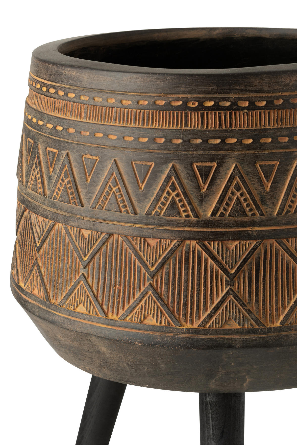 BLUMENTOPF DREIBEINIG - Kunststoff - Braun - Ø 43 cm - Braun, Kunststoff (43/56.5cm) - J-Line