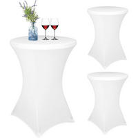 STEHTISCHHUSSE 3er-Set Weiß Spandex 80 cm - Weiß, Textil (80/110cm)