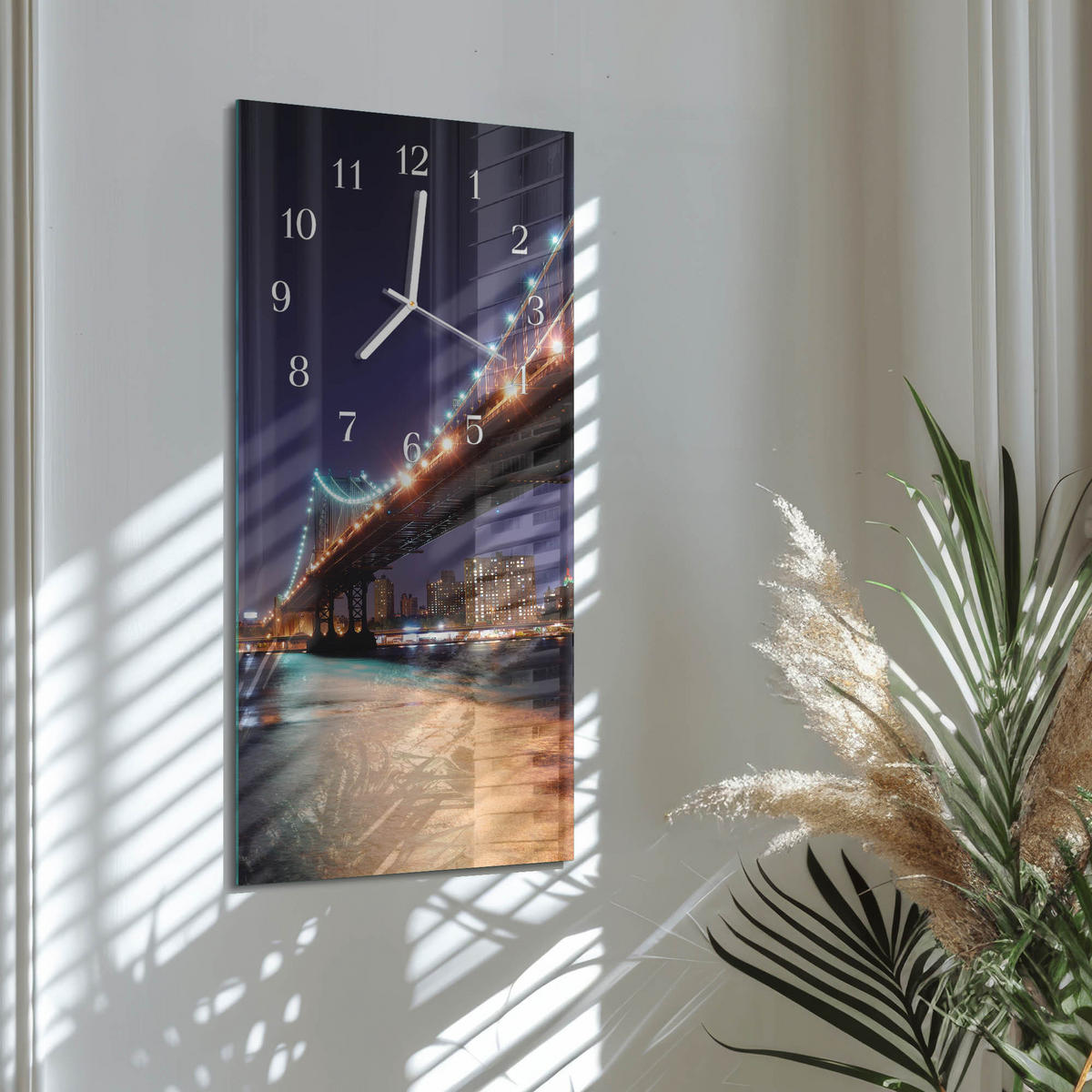 WANDUHR 30x60 cm - Strand Meer - Multicolor, Glas (30/60/0.4cm) - TULUP