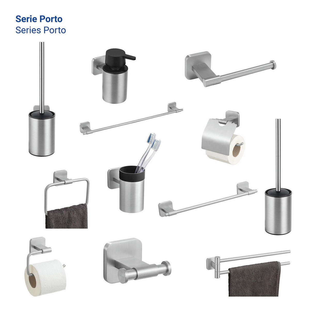 PAPIERHALTER mit Klappe Porto 6,5/14,5/13 cm - Silberfarben, Metall (14.5/13/6.5cm) - Wenko
