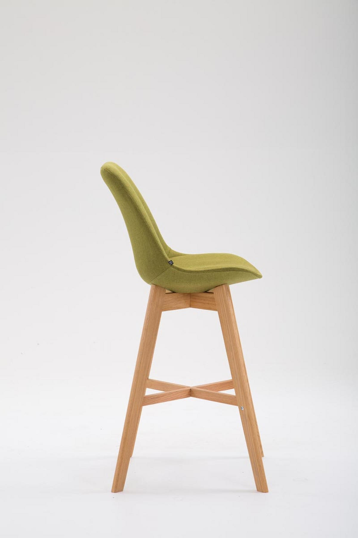 BARHOCKER Canada, 2er Set, Gestell natura, Stoff Grün - Naturfarben/Grün, Holz/Textil (48/100/56cm) - TPFLiving