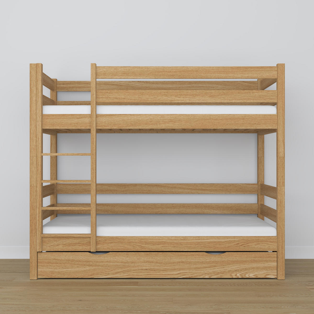 ETAGENBETT N01 mit Matratzenschublade Eiche Natur 80/180 - Eiche Artisan, Naturmaterialien/Holz (80/180cm) - N-Wood