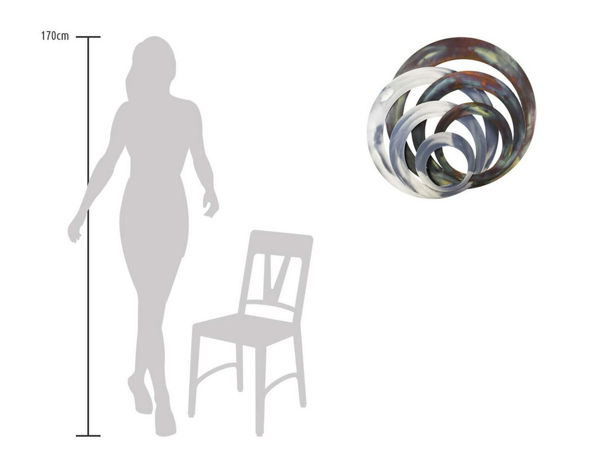 WANDDEKO Braun 86/76 cm - Braun, Metall (4.6/76/5cm) - KUNSTLOFT