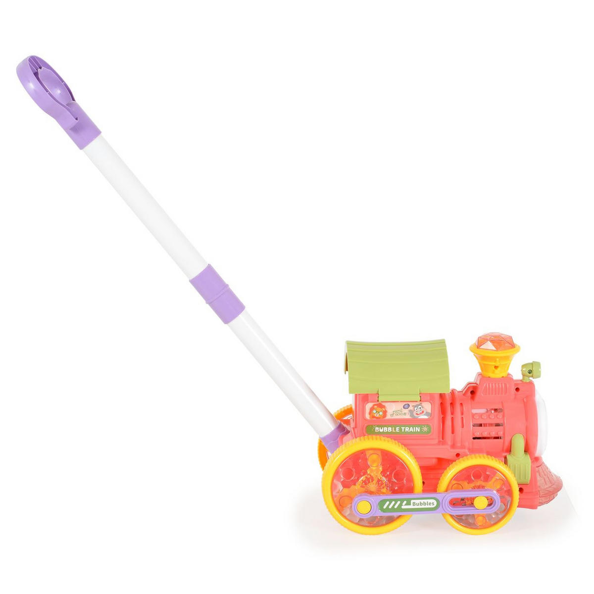 SPIELZEUG Schiebespielzeug Eisenbahn rot Seifenblasen, Musik, Licht, 2 Seifenblasenlösungen, 10 Ringe - Rot, Kunststoff (53/47/19cm) - Moni