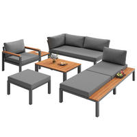 LOUNGEGARNITUR Modular 6-tlg. Grau - Grau, Metall - ComfortXL